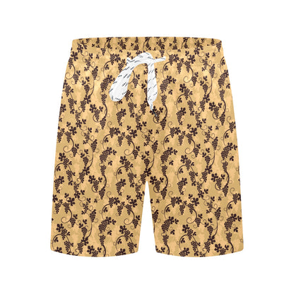 Wine Grape Design Print Men's Swim Trunks Beach Shorts