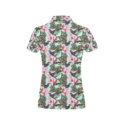 Horse Luxury Themed Pattern Print Women's Polo Shirt