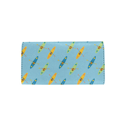Kayak Pattern Print Design 04 Women's Trifold Wallet