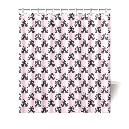 Black Cat Pattern Print Design 01 Shower Curtain