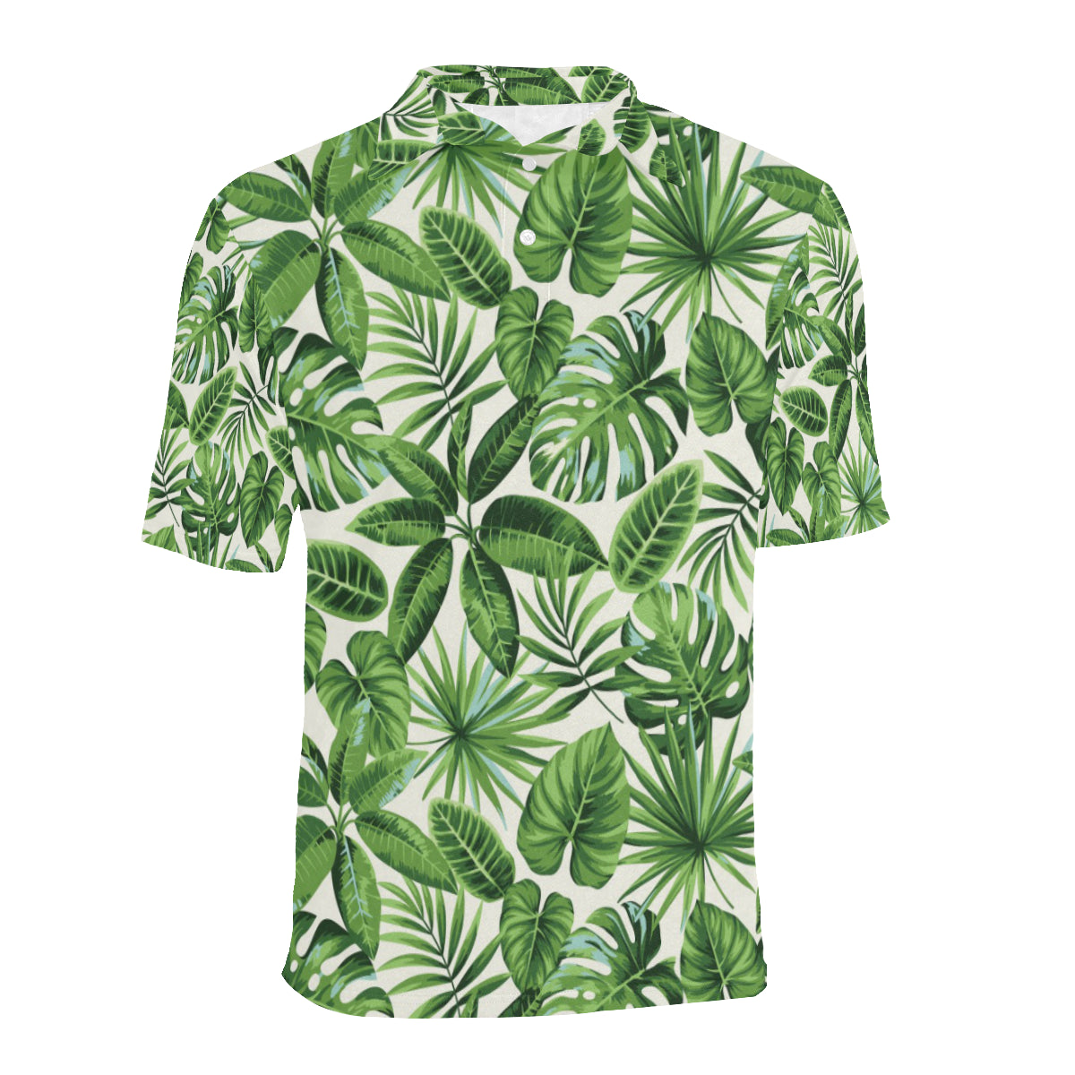Tropical Flower Pattern Print Design TF013 Men Polo Shirt