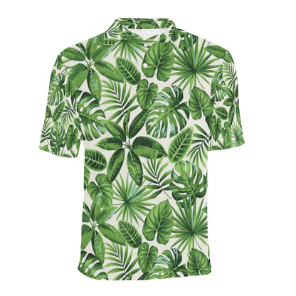 Tropical Flower Pattern Print Design TF013 Men Polo Shirt