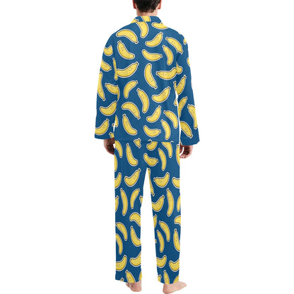 Banana Pattern Print Design BA03 Men's Long Pajama Set