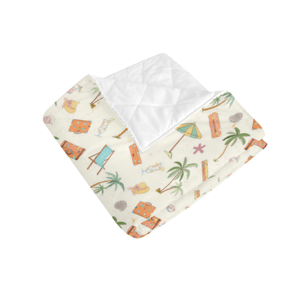 Beach Themed Pattern Print Design 05 Premium Quilt