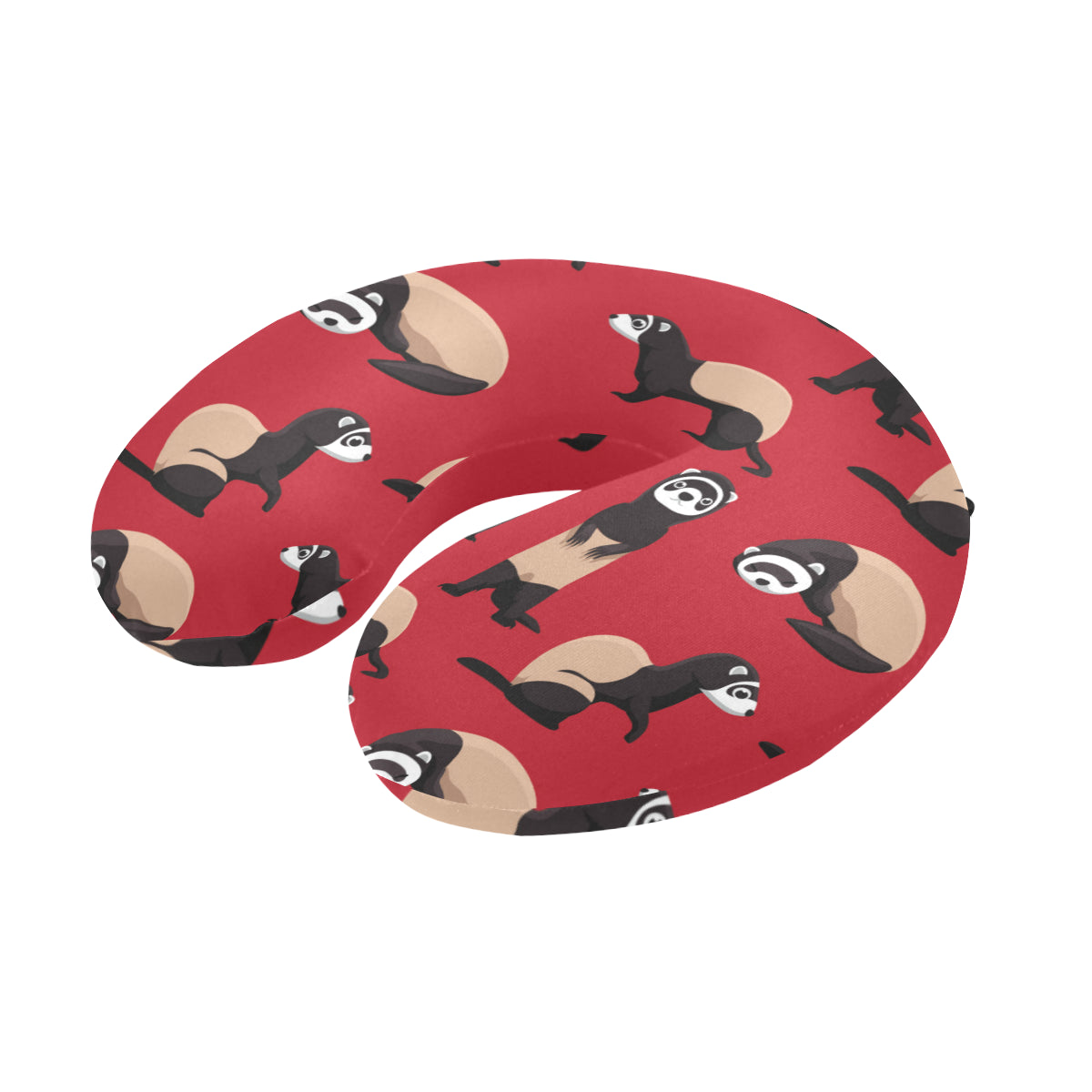 Ferret Pattern Print Design 02 U-Shaped Travel Neck Pillow