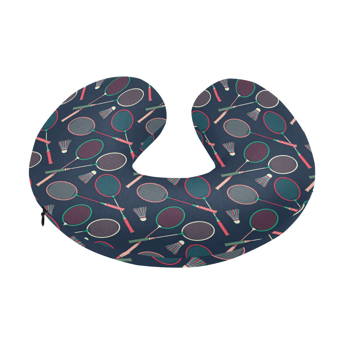 Badminton Pattern Print Design 03 U-Shaped Travel Neck Pillow