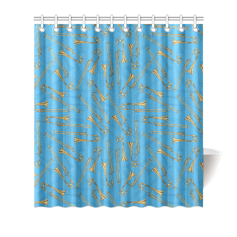 Trombone Pattern Print Design 01 Shower Curtain