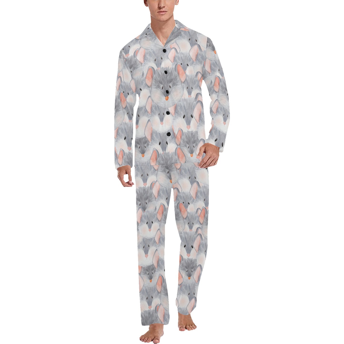 Rat Baby Pattern Print Design 02 Men's Long Pajama Set
