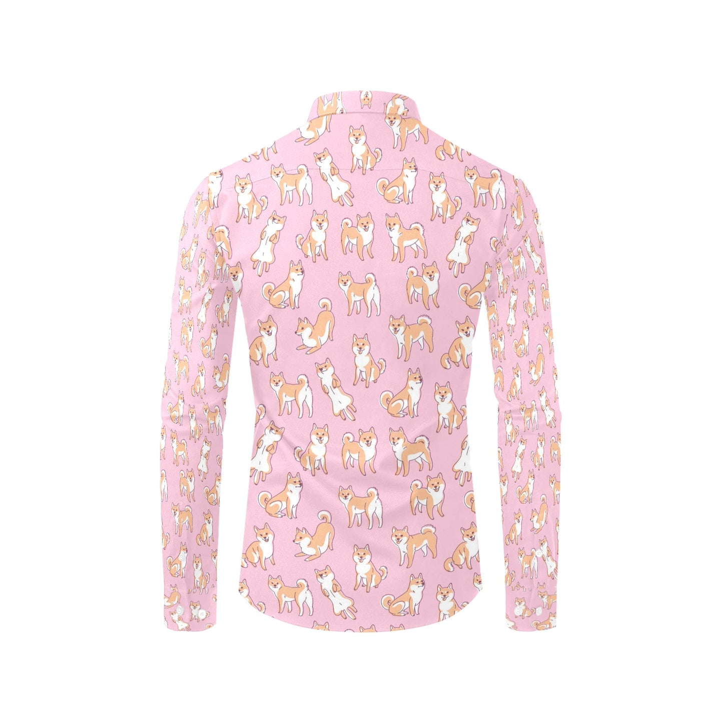 Shiba Inu Print Design LKS303 Men's Long Sleeve Dress Shirt