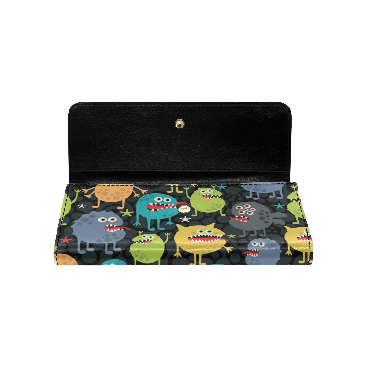 Monster Pattern Print Design 01 Women's Trifold Wallet