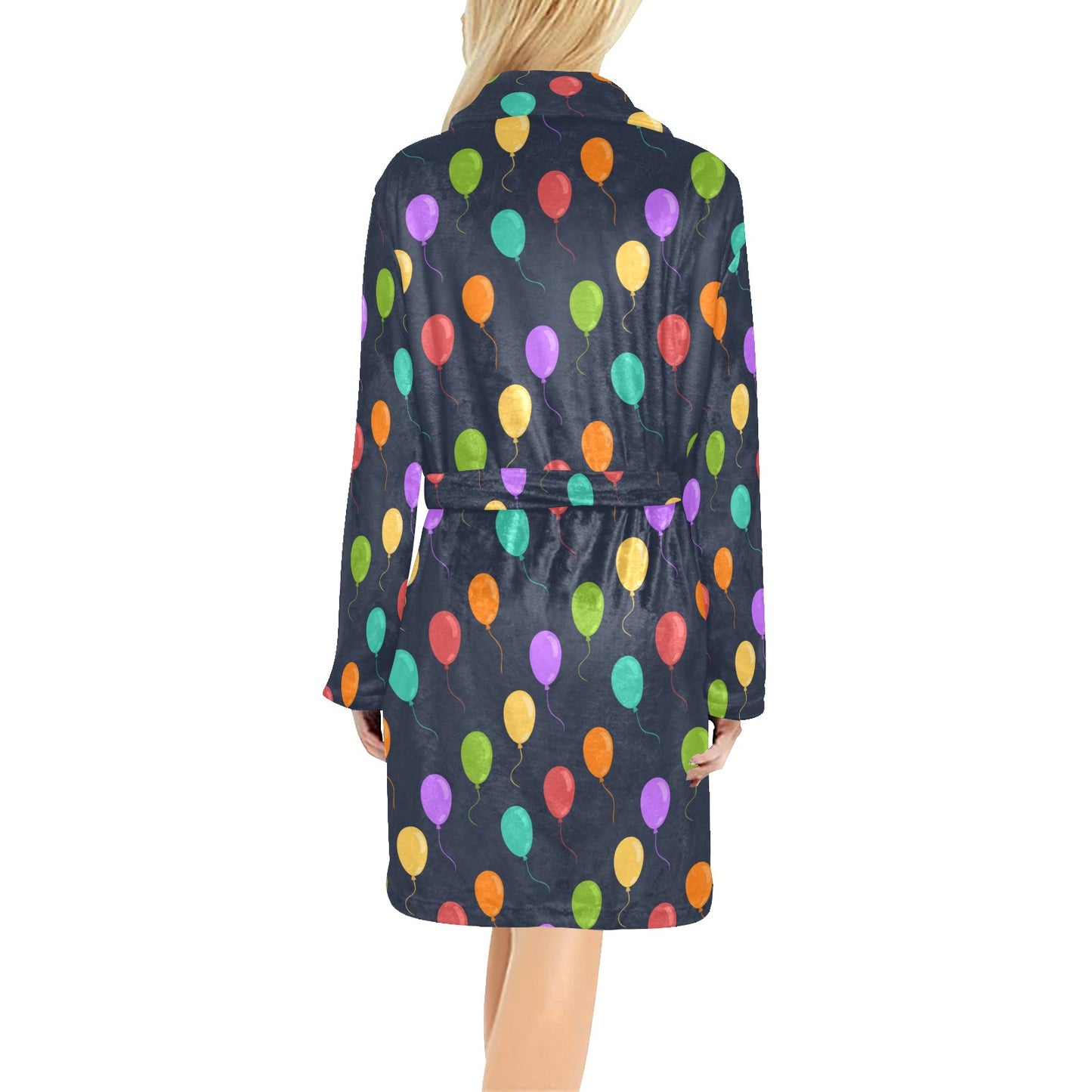 Ballon Colorful Pattern Print Design 03 Women's Fleece Robe