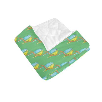 Budgerigar Pattern Print Design 01 Premium Quilt