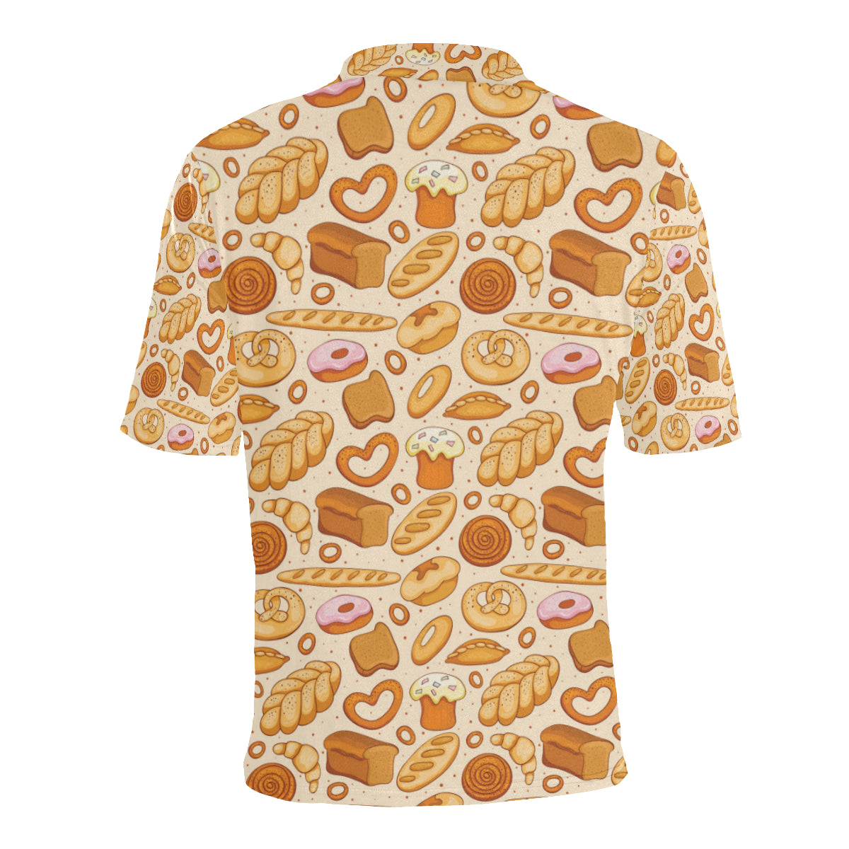 Bread Pattern Print Design 01 Men Polo Shirt
