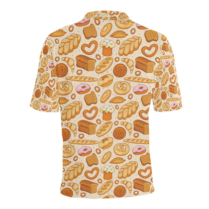 Bread Pattern Print Design 01 Men Polo Shirt