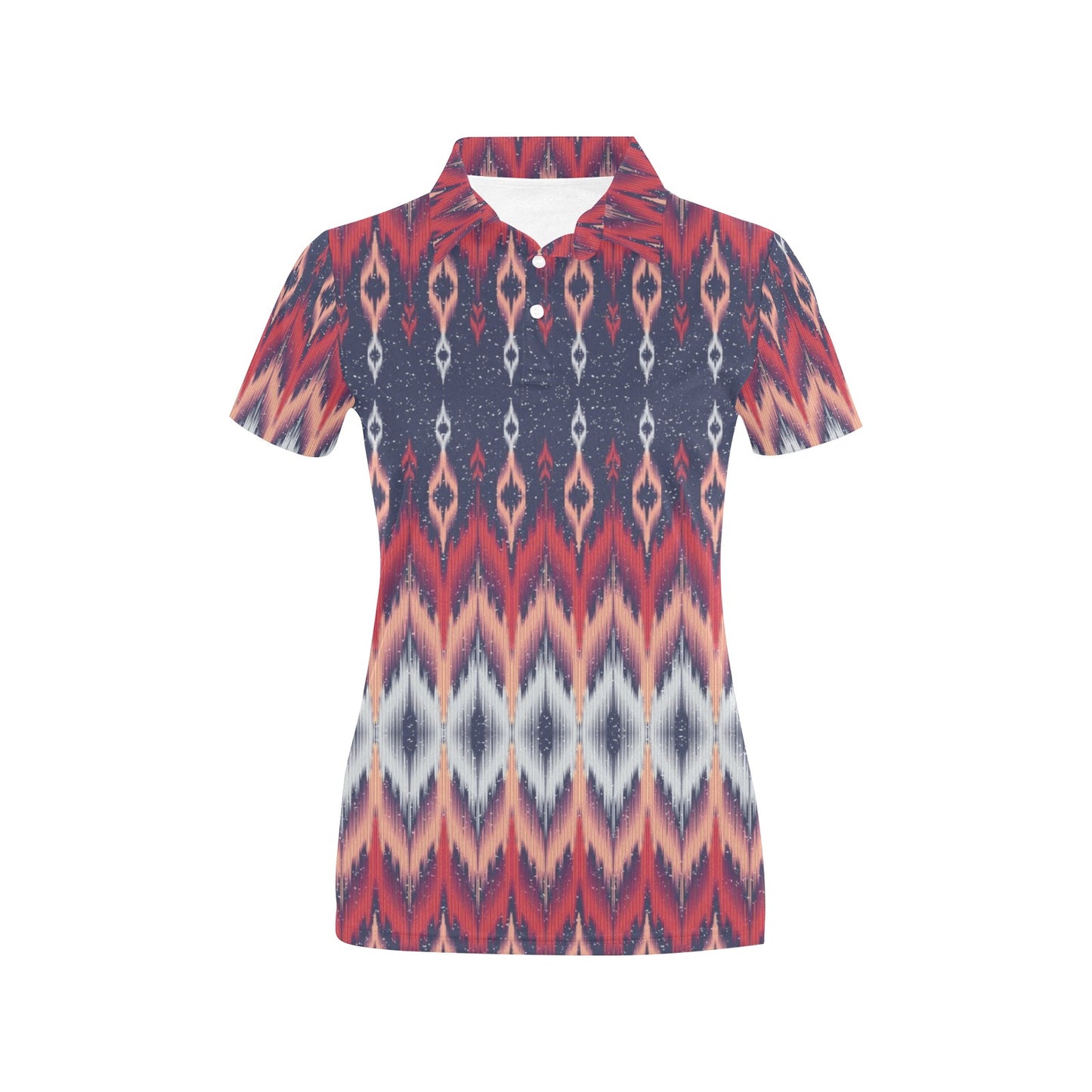Ikat Print Design LKS401 Women's Polo Shirt
