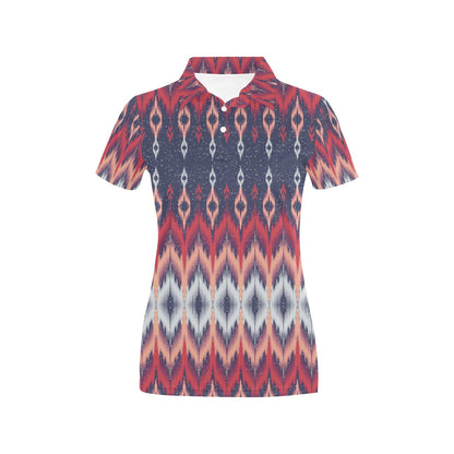 Ikat Print Design LKS401 Women's Polo Shirt