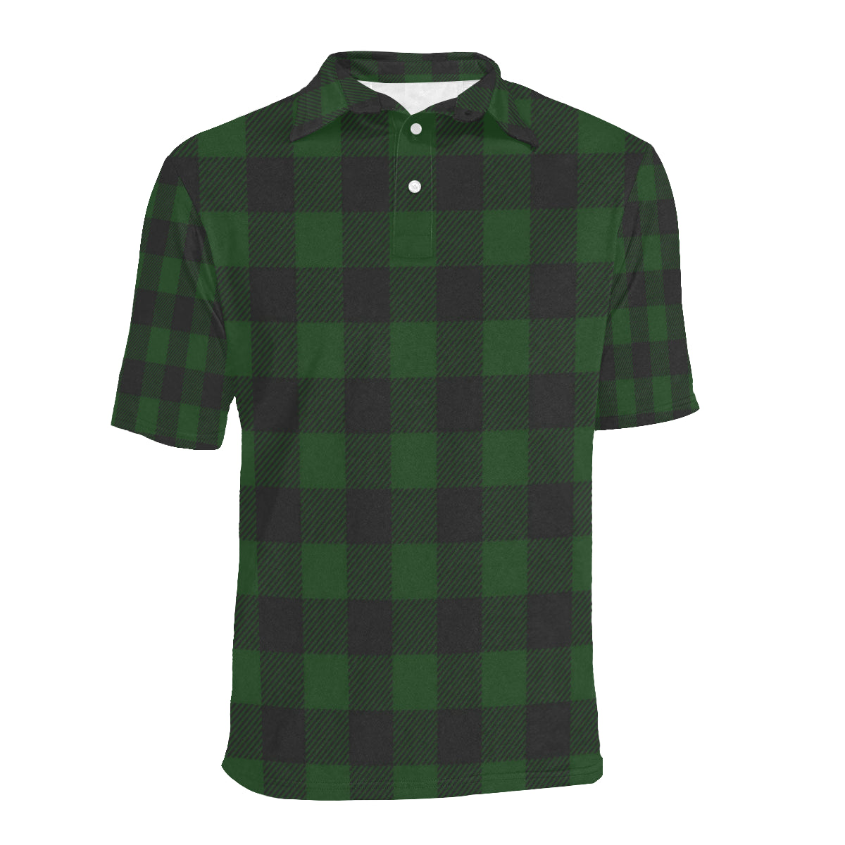 Buffalo check Green Pattern Print Design 02 Men Polo Shirt