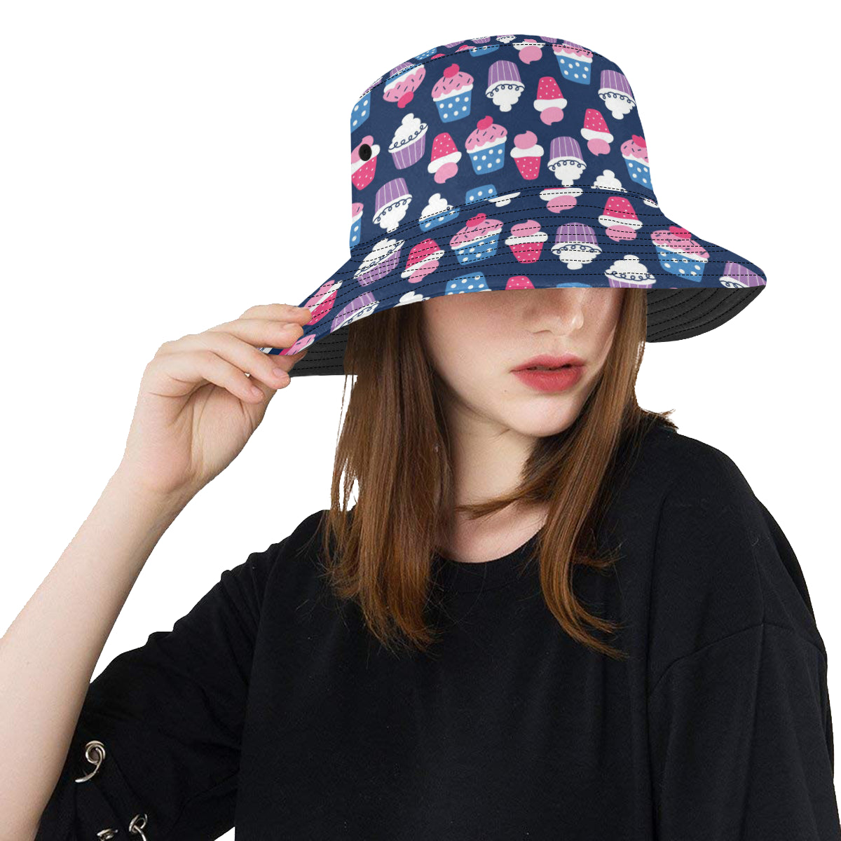 Cupcake Pattern Print Design CP04 Unisex Bucket Hat