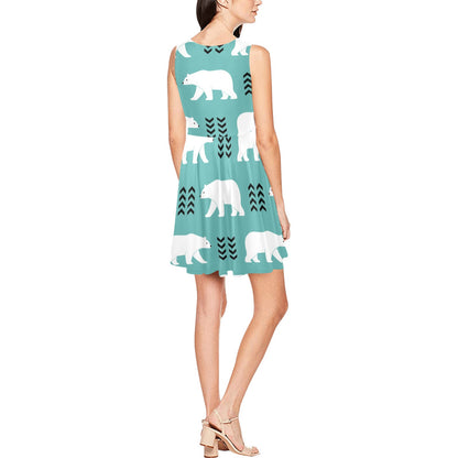 Polar Bear Pattern Print Design A05 Sleeveless Dress