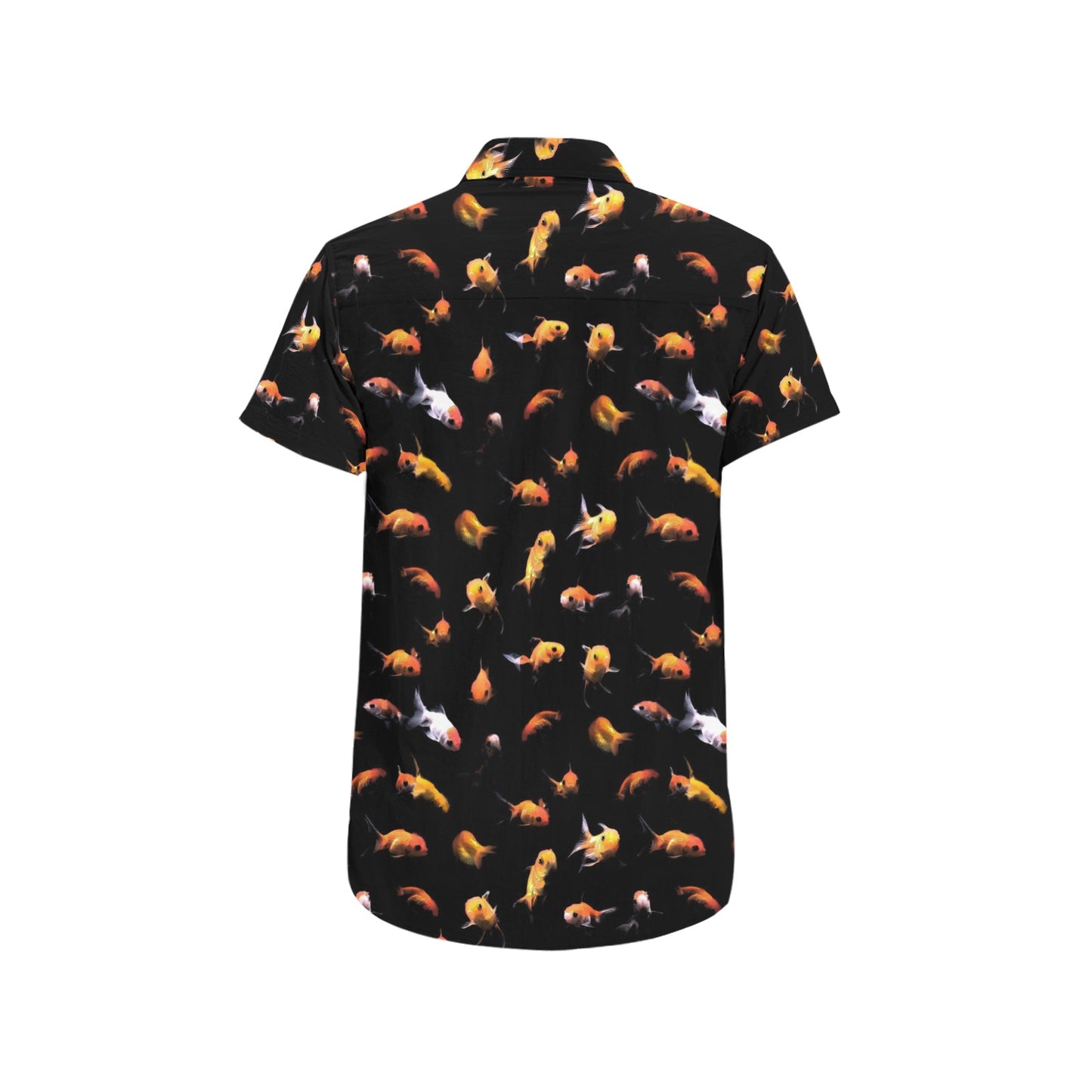 Goldfish Print Design LKS402 Men Short Sleeve Button Up Shirt