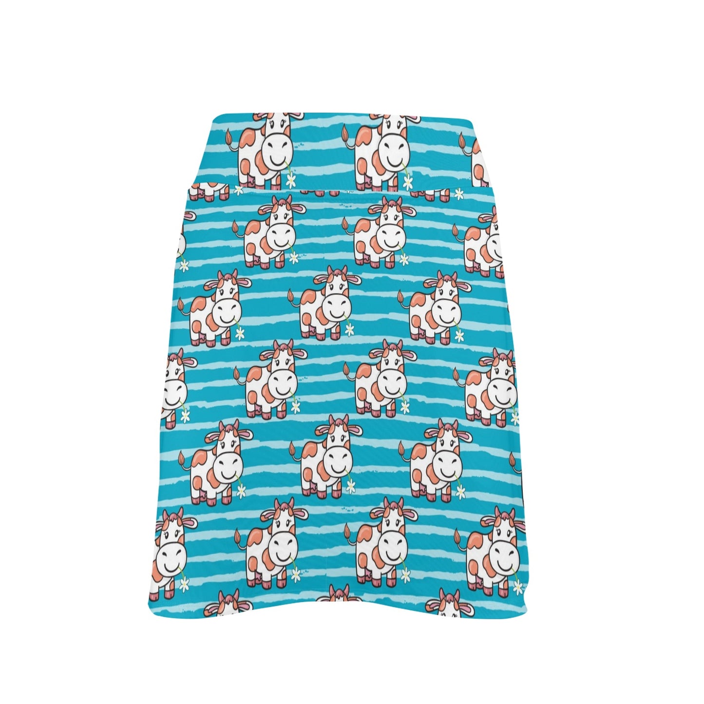 Cow Cute Print Pattern 17" Golf & Pickleball Skort with Pockets