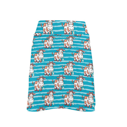 Cow Cute Print Pattern 17" Golf & Pickleball Skort with Pockets