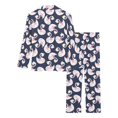 Swan Print Design LKS403 Women's Long Pajama Set