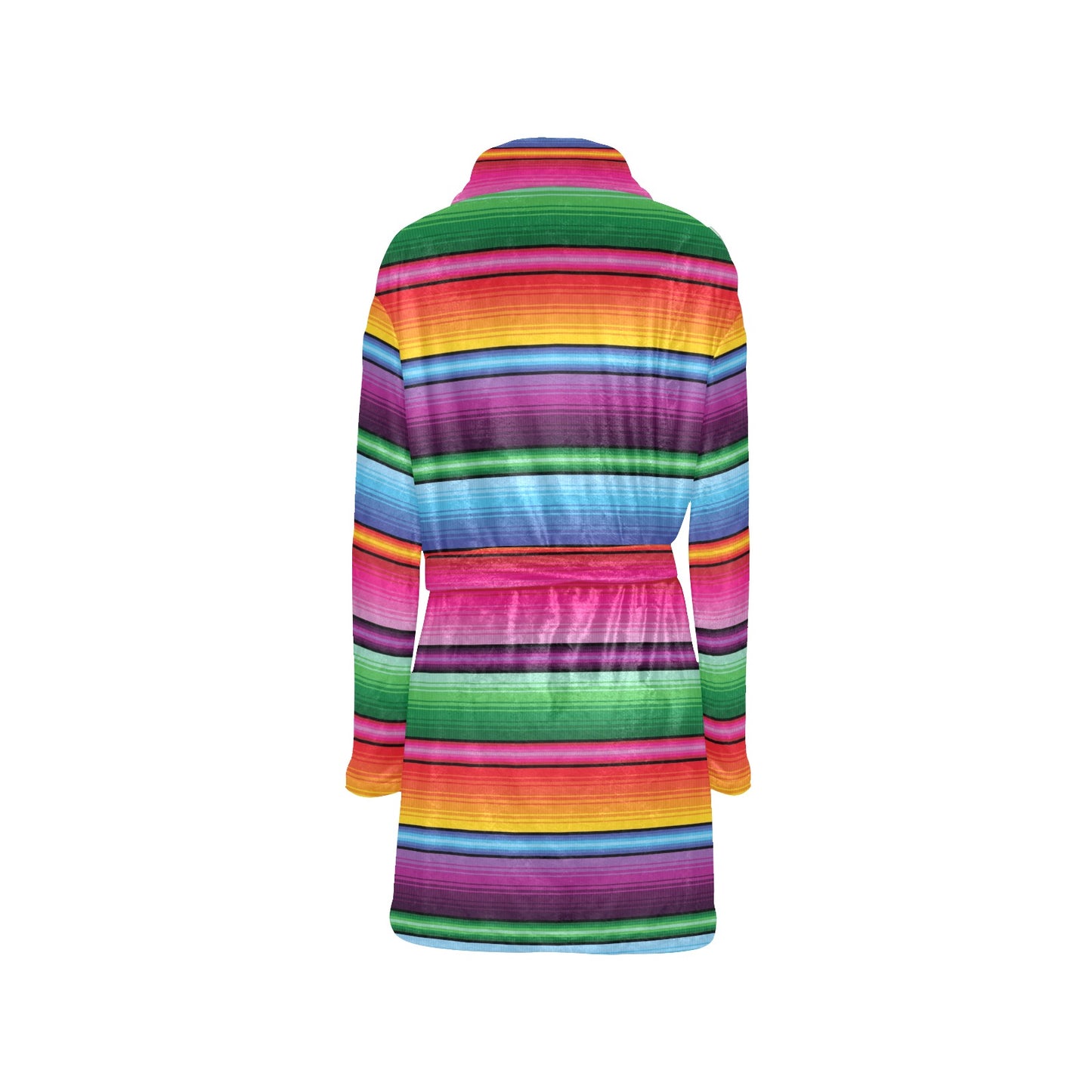Mexican Blanket Colorful Print Pattern Women's Fleece Robe