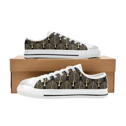 Tree Of Life Print Design LKS302 Women's White Low Top Shoes