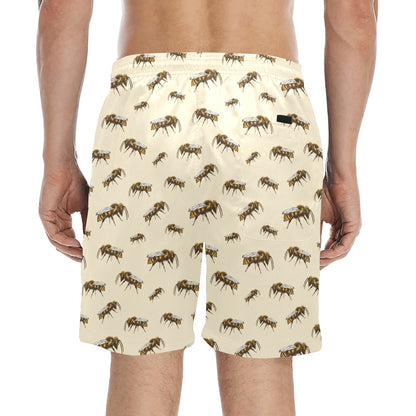 Bee Print Design LKS306 Men's Swim Trunks Beach Shorts