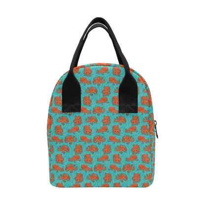 Octopus Cartoon Design Print Themed Insulated Lunch Bag