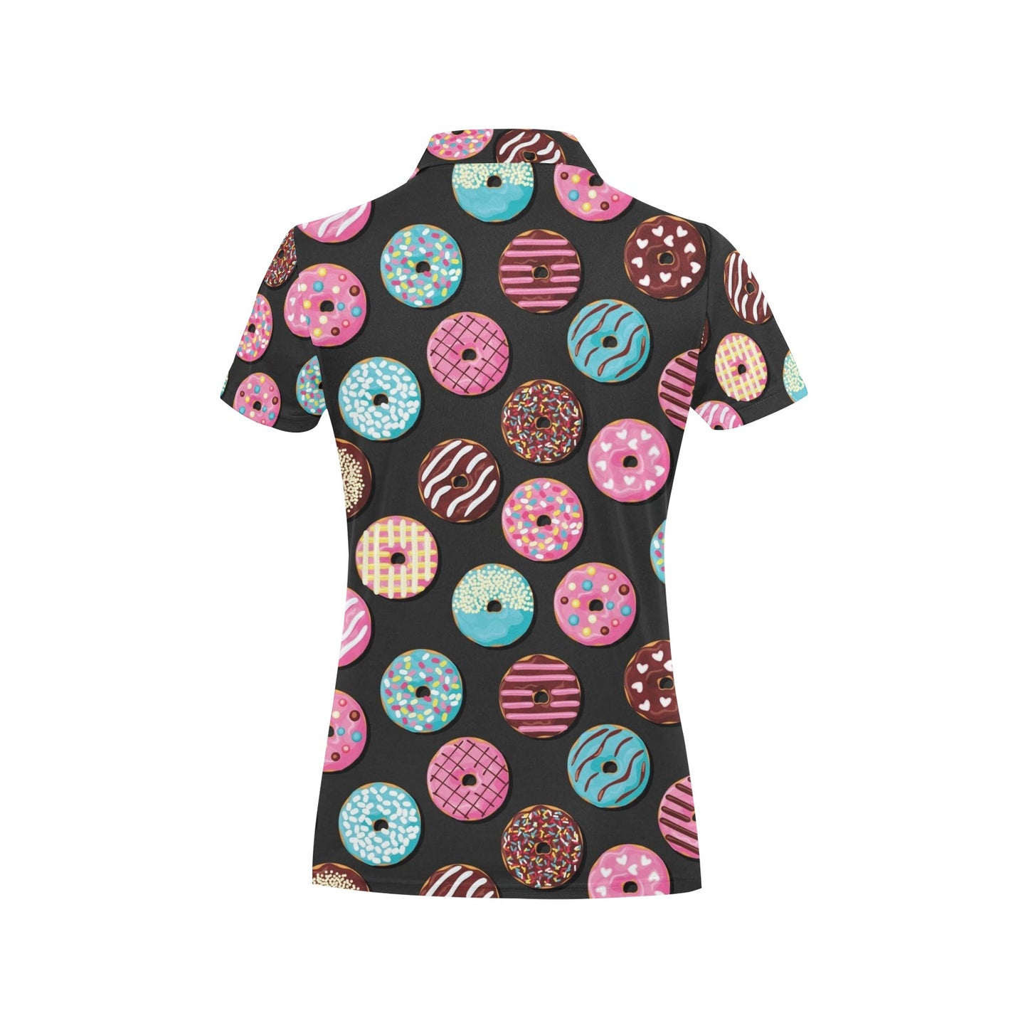 Donut Pattern Print Design DN02 Women's Polo Shirt