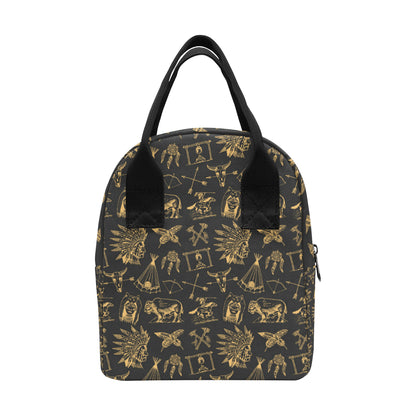 American indian Gold Style Insulated Lunch Bag