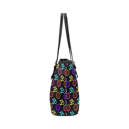 Chakra OM Print Pattern Leather Tote Bag