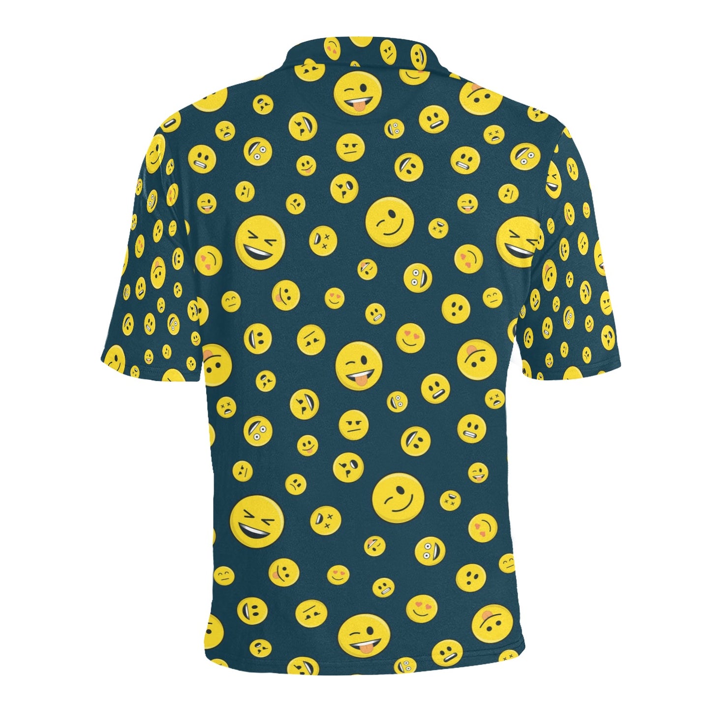 Smiley Face Emoji Print Design LKS301 Men Polo Shirt