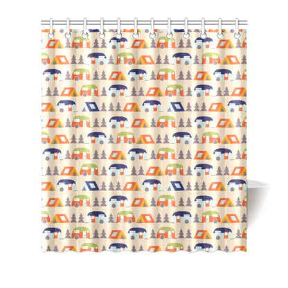Camper Tent Pattern Print Design 03 Shower Curtain