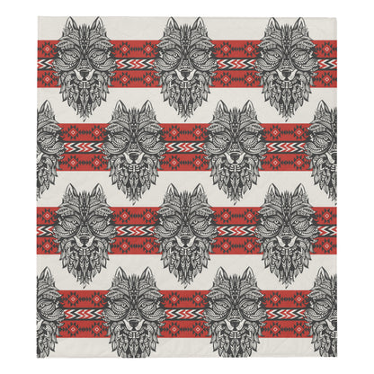 Native Indian Wolf Premium Quilt