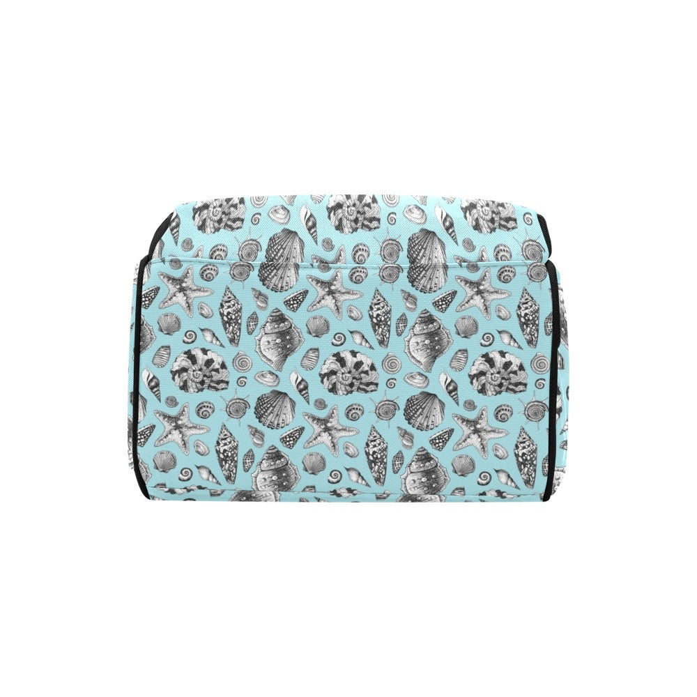 Seashell Beach Print Design LKS302 Diaper Bag Backpack