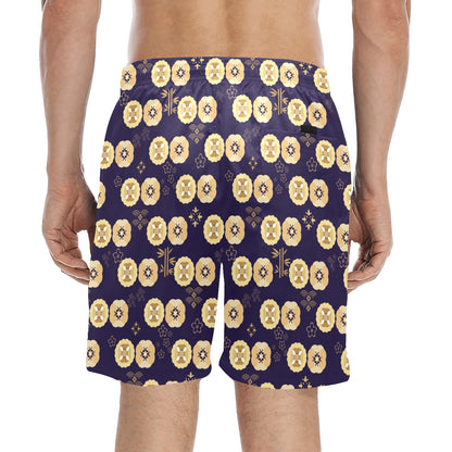 Sakura Print Design LKS303 Men's Swim Trunks Beach Shorts