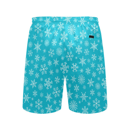 Snowflake Print Design LKS304 Men's Swim Trunks Beach Shorts