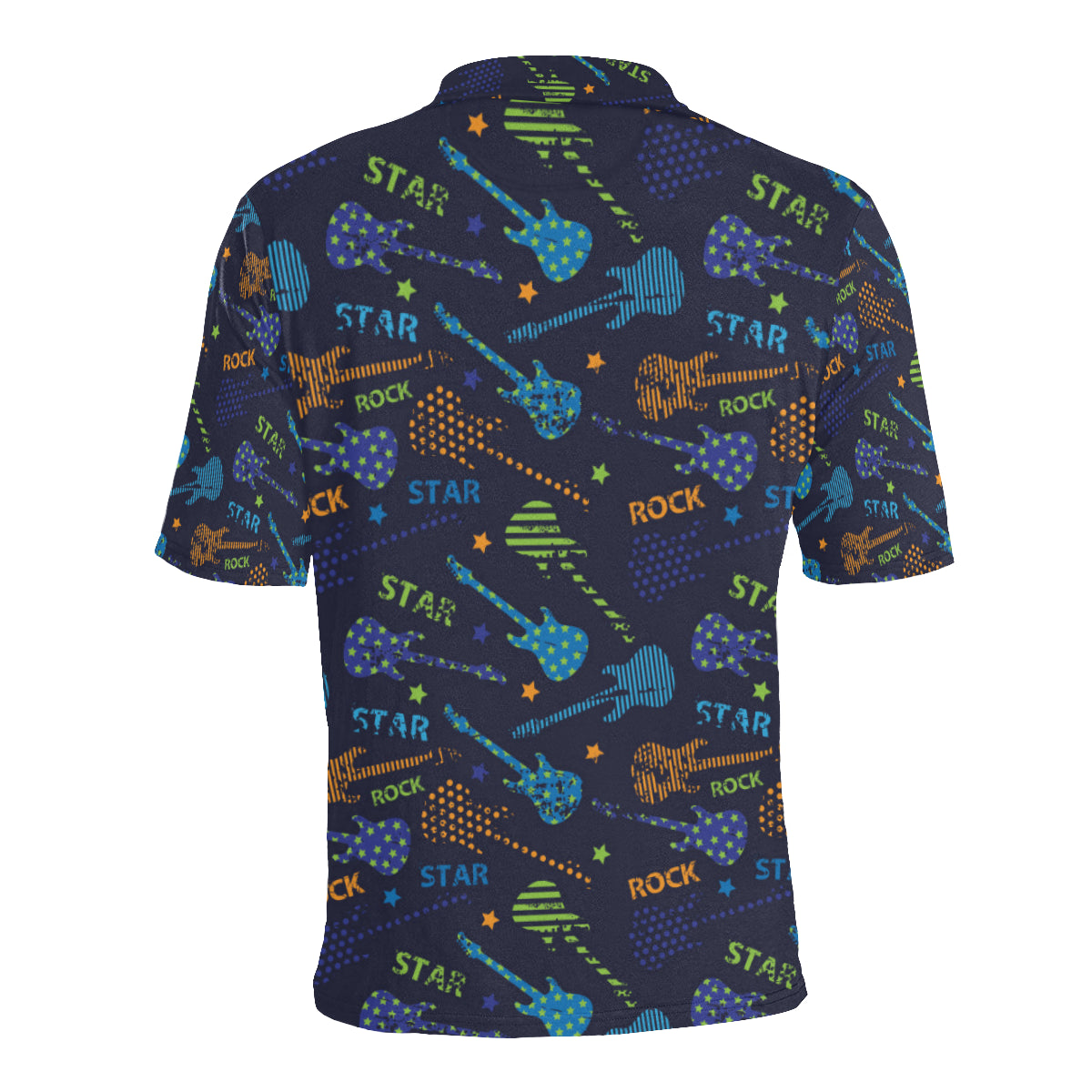 Rock and Roll Pattern Print Design A04 Men Polo Shirt