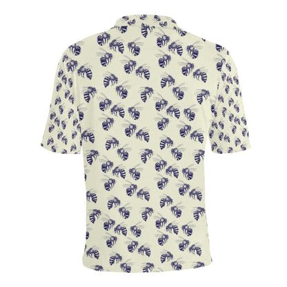 Bee Pattern Print Design 02 Men Polo Shirt