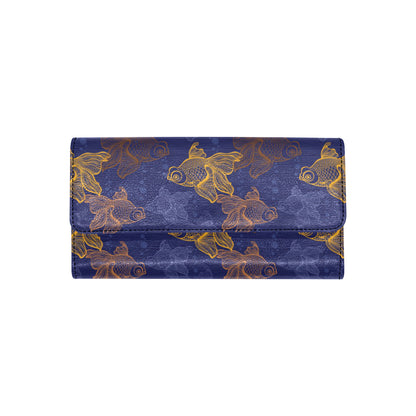 Goldfish Pattern Print Design 01 Women's Trifold Wallet