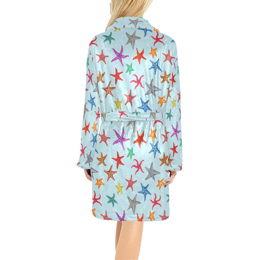 Starfish Print Design LKS402 Women's Fleece Robe