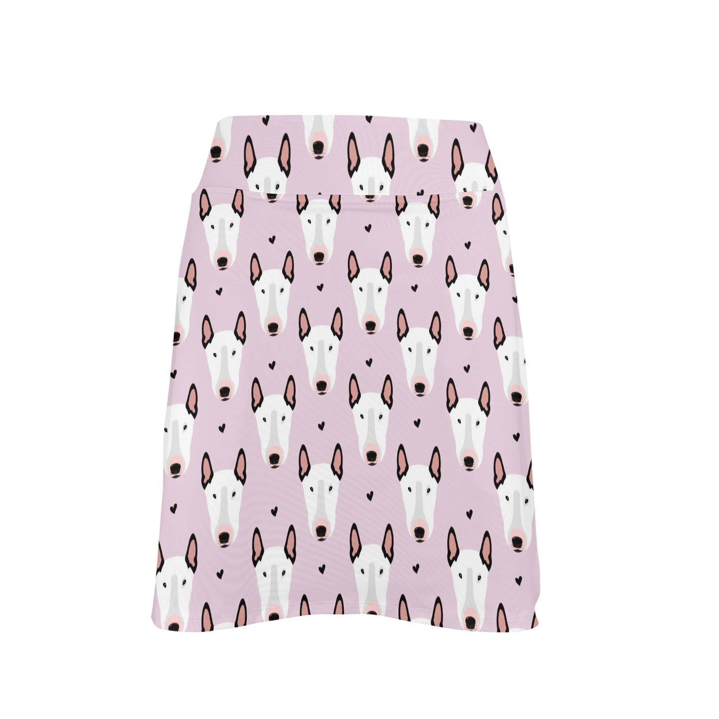 Bull Terrier Pink Print Pattern 17" Golf & Pickleball Skort with Pockets