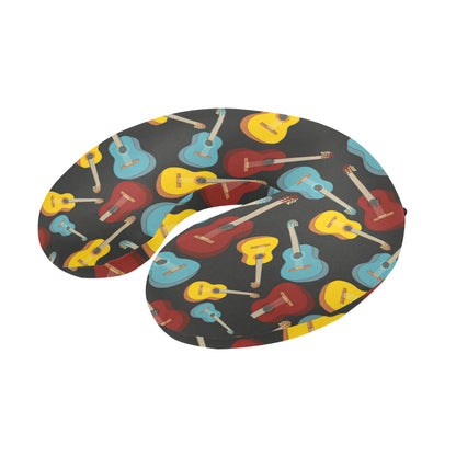 Acoustic Guitar Pattern Print Design 01 U-Shaped Travel Neck Pillow