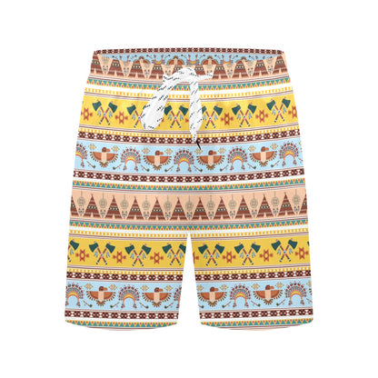 Native American Pattern Design Print Men's Swim Trunks Beach Shorts