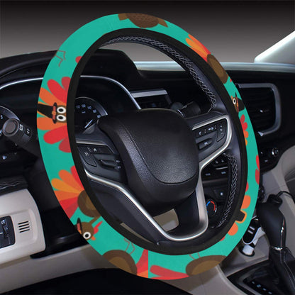 Thanksgiving Print Design LKS307 Steering Wheel Cover with Elastic Edge