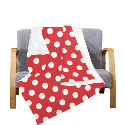 Polka Dot Red Pattern Print Design 04 Premium Quilt