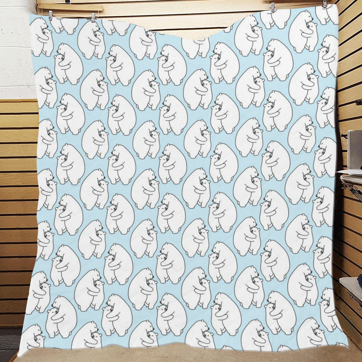 Polar Bear Pattern Print Design PB08 Premium Quilt